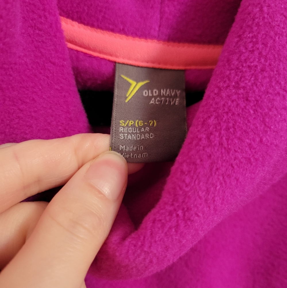NWT Pink Old Navy Active Fleece Turtleneck Sweater- S 6-7 - Activewear, Athletic - Picture 3 of 3
